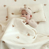 Boxtoday -MILANCEL Ins Hot Newborn Baby Blanket Korean Bear Embroidery Kids Sleeping Blanket Cotton Bedding Accessories