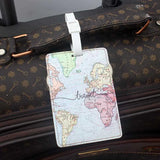Boxtoday Creative World Map High Quality Travel Accessories Luggage Tag PU Suitcase ID Addres Holder Baggage Boarding Tag Portable Label
