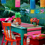 Boxtoday Popular Mexican Table Runner Stripe Shawl Blanket Rainbow Decoration With Beach Tablecloth Table Tassel 35*215cm Mat B5i2