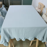 Boxtoday Flounce Stitching Cotton Fabric Table Cloth Washable Tablecloth for Wedding Party Dining Banquet Decoration Luxuriou Table Cover