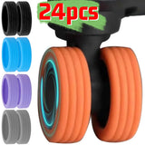 Boxtoday 8-24pcs Rolling Luggage Wheel Protecter Silicone Travel Suitcase Trolley Caster Shoes Reduce Noise Silence Cover Bag Accessories