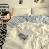 Boxtoday Sky Blue Solid Color Bedding Set Soft Girls Boys Single Double Size Flat Sheet Duvet Cover Pillowcase Bed Linens Home Textile