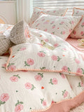 Boxtoday Double Layer Yarn Bedding Set Spring French Flower Bed Linen Home Decor For Girls Adults Fresh Pastoral Style Duvet Cover Set