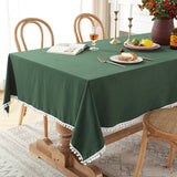 Boxtoday Cotton Fabric Tablecloth Tassels Stitching Washable Table Cloth for Wedding Party Dining Banquet Decoration Luxuriou Table Cover