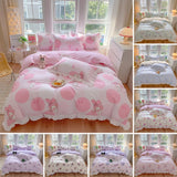 Boxtoday Sanrio Kids Bedding Set Kuromi Cinnamoroll Mymelody Duvet Cover Bed Sheet Pillowcase Bedsheet Double Single King Queen Twin Size