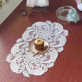 Boxtoday Chinese classic embroidery crochet hollow process oval tablecloth table mat set kitchen living room storage cabinet dust decor