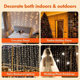 Boxtoday 3M LED Curtain String Lights Fairy Decoration USB Holiday Garland Lamp 8 Mode For Home Garden Christmas Party New Year Wedding