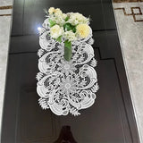 Boxtoday Chinese classic embroidery crochet hollow process oval tablecloth table mat set kitchen living room storage cabinet dust decor
