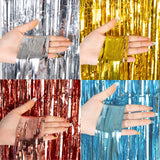 Boxtoday Cheap as a Party Metallic Tinsel Foil Fringe Curtains Backdrop for Birthday New Year Eve Party Photo Wedding Decor