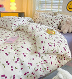 Boxtoday Kawaii Duvet Cover Bedding Set No filler Ins Style Cartoon Flat Sheet Pillowcase Single Full Bed Linen Girls Boys Home Deco 2024