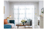 Boxtoday Modern Sheer Curtains Window for Living Room Embroidered Leaves Voile Curtain Bedroom Bathroom Tulle Curtain For Kitchen Drapes