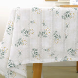 Boxtoday Korean Style White LilacsTassels Cotton Tablecloth,Tea Table Decoration,Rectangle Table Cover For Kitchen Wedding Dining Room