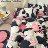 Boxtoday Ins Pink Strawberry Bedding Set Cartoon Bear Duvet Cover Sheet Twin Full Size Boys Girls Bed Linen Soft Polyester Home Textiles