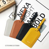Boxtoday Personalize Initials Luggage Tag Custom Letters Men Women Suitcase Name Tag PU Airplane Labels Engrave Logo Travel Accessories