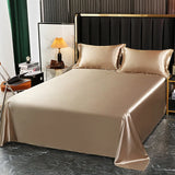 Boxtoday Luxury Satin  Bedding Set With Flat Sheet Duvet Cover High End Bedding Set  High Density Satin  Solid Color Bedding