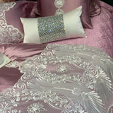 Boxtoday High Precision Brocade Cotton Luxury Princess Wedding Lace Bedding Set Duvet Cover Set Bed Sheet Or Quilted Bedspread Pillowcase