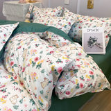 Boxtoday Ins Floral Bedding Set Duvet Cover Set Twin Full Queen Size Girls Women Bed Flat Sheet Pillowcases Kawaii Rabbit Quilt Cover