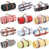 Boxtoday 200x200cm Outdoor Picnic Blankets Mats Camping Foldable Pad Blankets with Leather Handle Waterproof Beach Camping Accessories