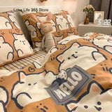 Boxtoday Ink Spot Printed Bedding Set Ins Solid Color Linen And Duvet Cover With Pillowcases Single Double Full Size For Kids Adults