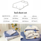 Boxtoday Space Astronaut Pure Cotton 3/4pcs Duvet Cover For Kids Bed Sheet Set Pillowcase Boy Cartoon Quilt Cover Children Bedding Linens