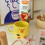 Boxtoday Creative Cute Mug Dudu Mouth Chicken Ceramic Mug Breakfast Juice Cup Household Milk Cup Cartoon Coffee Cup Birthday Gift