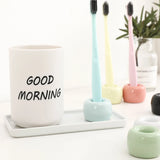 Boxtoday Home Supplies Toothbrush Base Marbled Ceramic Electric Toothbrush Holder Simple Toothbrush Holder Bathroom Accessories 2024