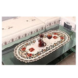 Boxtoday Oval Vintage Embroidered Lace Tablecloth Floral Table Cloth/Mat Decoration