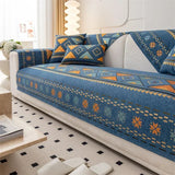 Boxtoday Chenille Fabric Bohemia Sofa Mat for Living Room Morocco Style Anti-slip Sofa Cushion All-inclusive Corner Sofa Cover Home Decor