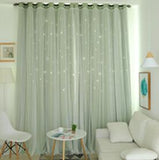 Carved Korean Garden Curtain for Living Room Bedroom Princess Lace Star Bling Bling Solid Shading Finished Small Fresh Curtains