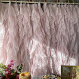 Boxtoday   Pink Rococo Style Flounces Curtain Shop Window Decoration Gauze Curtain Multi-Layered Lace Bedside Curtain Bedroom Decor