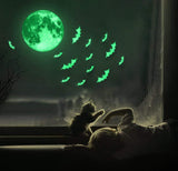 bedroom inspirations New Wall Stickers Combination Luminous Moon Bat Stickers Creative Personalized Fluorescent Stickers Removable