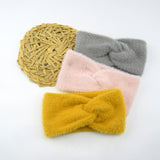 knitted Internet Celebrity Faux Mink Headband Cross Knitted Hair Band Ins New Warm Wool Headband Plush Headdress