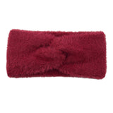 knitted Internet Celebrity Faux Mink Headband Cross Knitted Hair Band Ins New Warm Wool Headband Plush Headdress