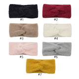 knitted Internet Celebrity Faux Mink Headband Cross Knitted Hair Band Ins New Warm Wool Headband Plush Headdress