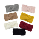 knitted Internet Celebrity Faux Mink Headband Cross Knitted Hair Band Ins New Warm Wool Headband Plush Headdress