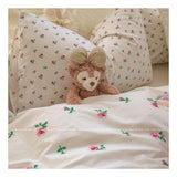 Boxtoday -New Small Rose Four-Piece Set Sweet Girly Small Floral Quilt Cover Cotton Bed Sheet Pure Cotton Bedding