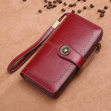 Boxtoday Gift Christmas Gifts Women Floral Hollow Clutch Leather Wallet