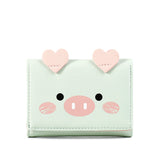 Boxtoday Gift Christmas Gifts Women Short Three-Fold Cartoon Pig Wallet