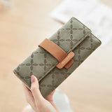 Boxtoday Gift Christmas Gifts Women Floral Large Capacity Embossing Wallet