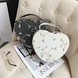 Boxtoday Gift Coquette Embroidered Heart Bag