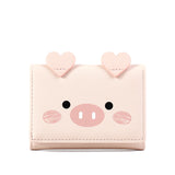 Boxtoday Gift Christmas Gifts Women Short Three-Fold Cartoon Pig Wallet