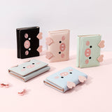 Boxtoday Gift Christmas Gifts Women Short Three-Fold Cartoon Pig Wallet