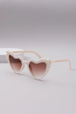 Boxtoday  New Fashionable Pearl Sun Glasses Women Heart Shaped Party Peach Eyewear Adult Sunglasses Pearl Cross-border Trendy Wholesale Glasses