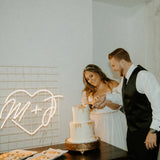 Boxtoday Custom Initials Heart Wedding Neon Sign