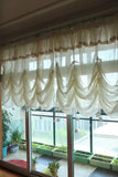 Boxtoday Pastoral Roller Shutter with Valance Balloon Blinds Solid Beige Finished Kitchen Cafe Cortinas Korean Style Pull-ties Curtains