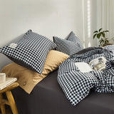 Boxtoday -Japanese-style simple washed cotton bedding, four-piece duvet cover, bed sheets, student dormitory