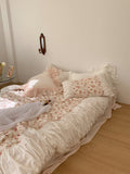 Boxtoday -Romantic Vintage Floral Cotton Four-Piece Set Princess Pure Cotton Quilt Cover French Bedding