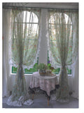 Boxtoday American Style Countryside Flower Voile Curtains for Windows Decor, Valance Drapes in Living Room, Customizable Sheer Curtains