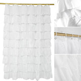 Shower Curtain Supplies Solid Bathroom Bath Decor Home White With Hooks