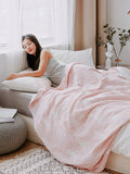 Boxtoday -Summer Quilts Cotton Gauze Japanese-Style Decorative Bed Throw Blankets Cover Pink Bedspreads For Sofa Bedding 150*230/200cm